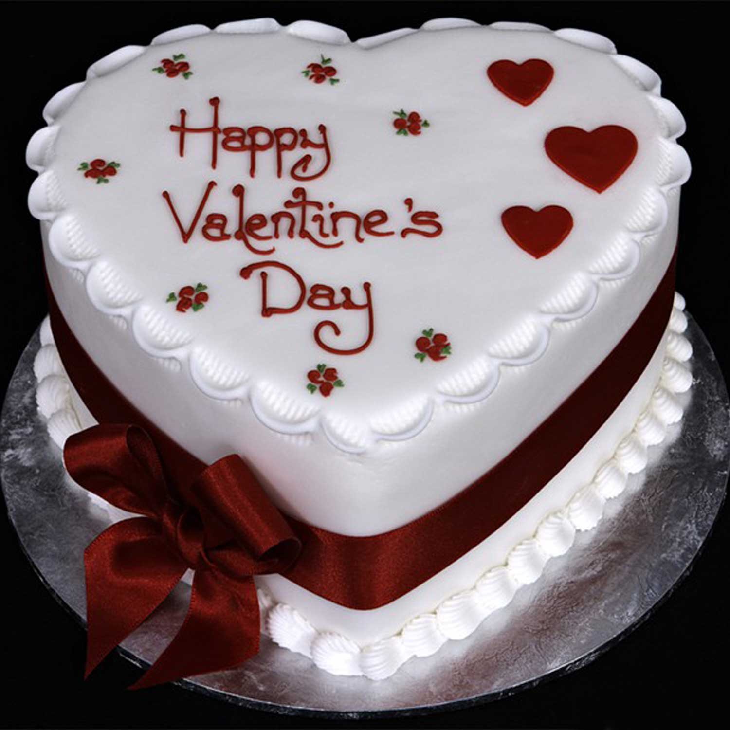 Hot Red Valentine Heart Fondant Cake Delivery in Delhi NCR - ₹1,649.00 Cake  Express